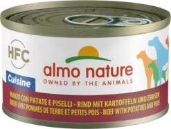 Almo Nature HFC Cuisine Natvoer Voor Honden – 24 X 95g – Rundvlees Met Aardappelen En Erwten – 24 X 95 Gram