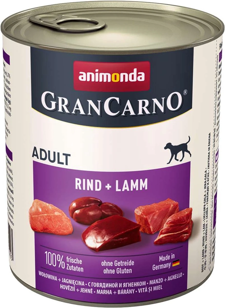Animonda Grancarno – Adult Rund + Lam 6 X 800 Gr ( Honden Natvoer ) 1 Animonda Grancarno – Adult Rund + Lam 6 X 800 Gr ( Honden Natvoer )
