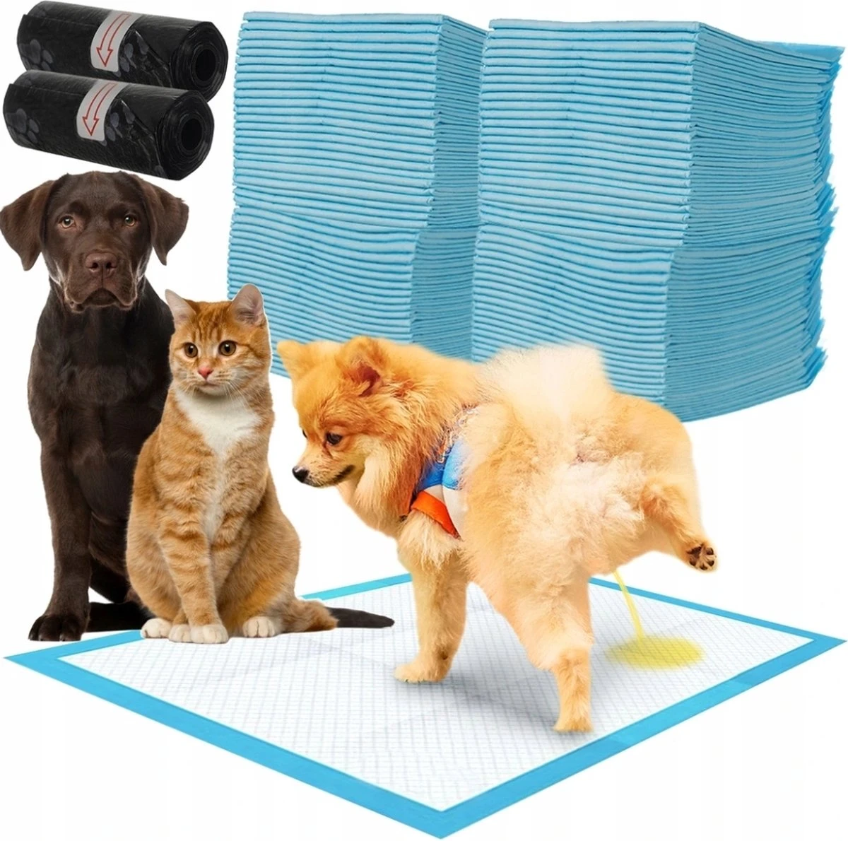 Ariko Puppy Training Pads – Zindelijkheidstraining – 45×33 Cm – 100 Stuks- 30 Poepzakjes 1 Ariko Puppy Training Pads – Zindelijkheidstraining – 45×33 Cm – 100 Stuks- 30 Poepzakjes