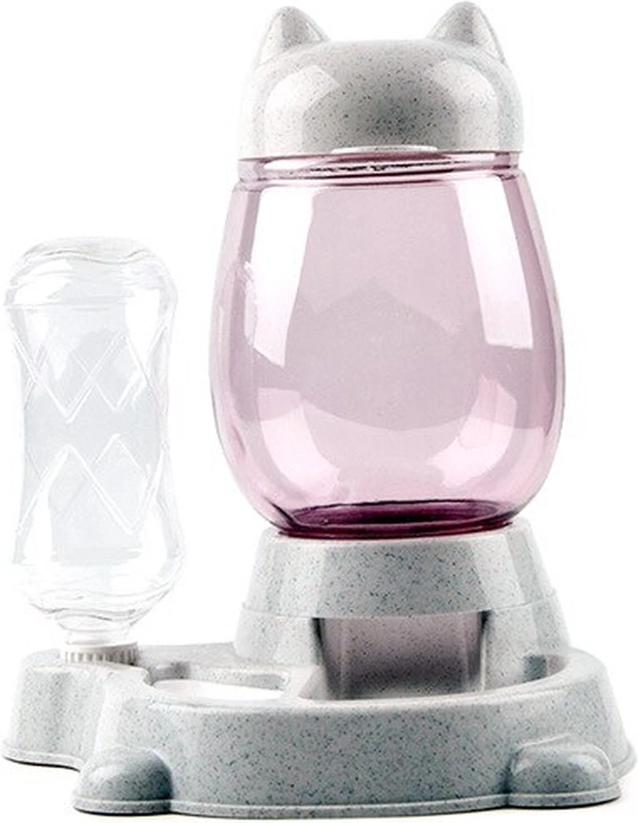 Automatische Voerbak – Voerbak – Hond En Kat – Waterbak – Voerautomaat Voor Hond En Kat – Voer En Drinkbak Combinatie – Water Dispenser – Drinkbak – Grijs 1 Automatische Voerbak – Voerbak – Hond En Kat – Waterbak – Voerautomaat Voor Hond En Kat – Voer En Drinkbak Combinatie – Water Dispenser – Drinkbak – Grijs