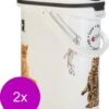 Curver Voercontainer Kat – Kattenvoerbewaarbak – 2 X 10 L
