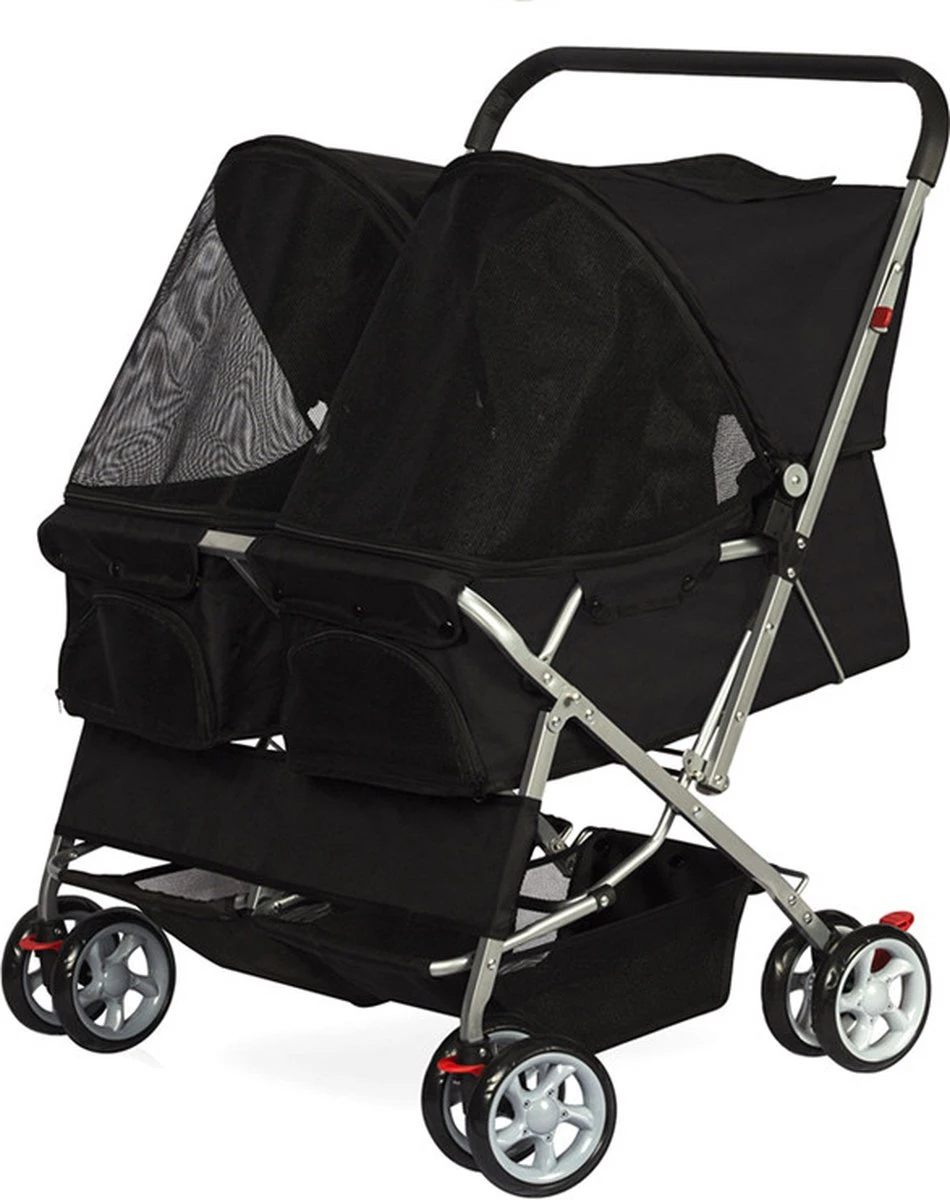 Dogs&Co Dubbele Hondenbuggy Zwart – Hondenbuggy Voor 2 Hondjes 1 Dogs&Co Dubbele Hondenbuggy Zwart – Hondenbuggy Voor 2 Hondjes