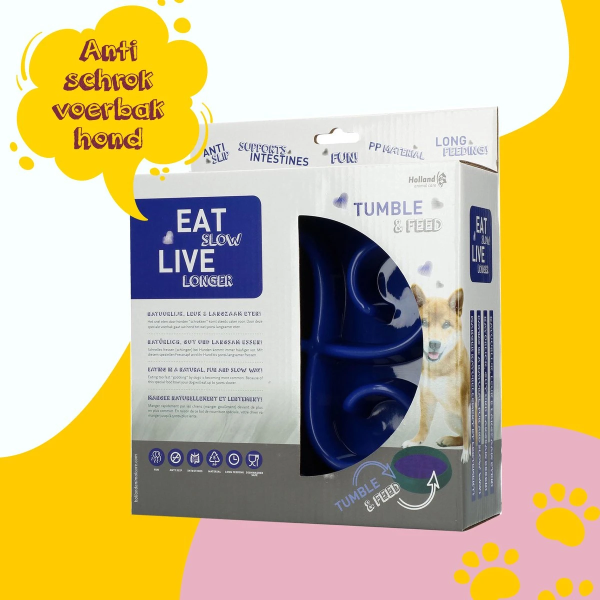Eat Slow Live Longer Tumble Feeder – Voerbak – Anti-schrok Bak Voor Honden – Slow Feeder Met Beweging – De Trager Eten Voor Je Huisdier – Blauw – ø 20 Cm 1 Eat Slow Live Longer Tumble Feeder – Voerbak – Anti-schrok Bak Voor Honden – Slow Feeder Met Beweging – De Trager Eten Voor Je Huisdier – Blauw – ø 20 Cm