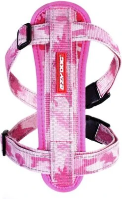 EzyDog Chest Plate Hondentuig Met Autogordel Zekering – Honden Harnas – XS – Roze Camouflage