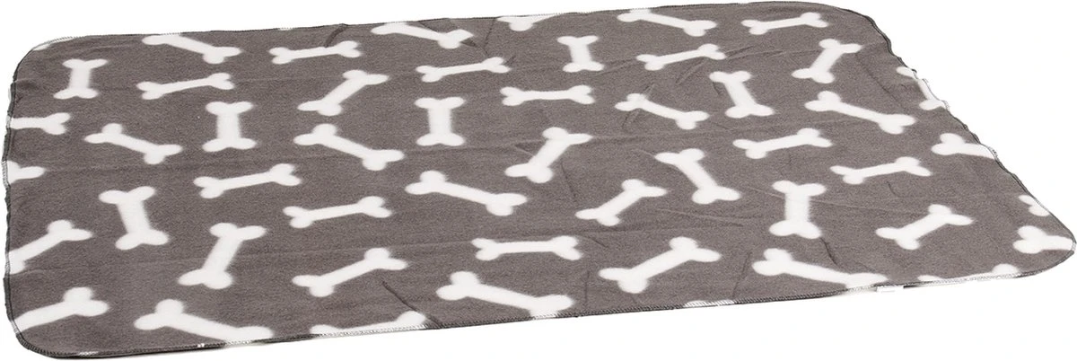 Flamingo – Hondendeken Fleece Botmotief – Grijs – 100 X 70 X 0.2 Cm 1 Flamingo – Hondendeken Fleece Botmotief – Grijs – 100 X 70 X 0.2 Cm