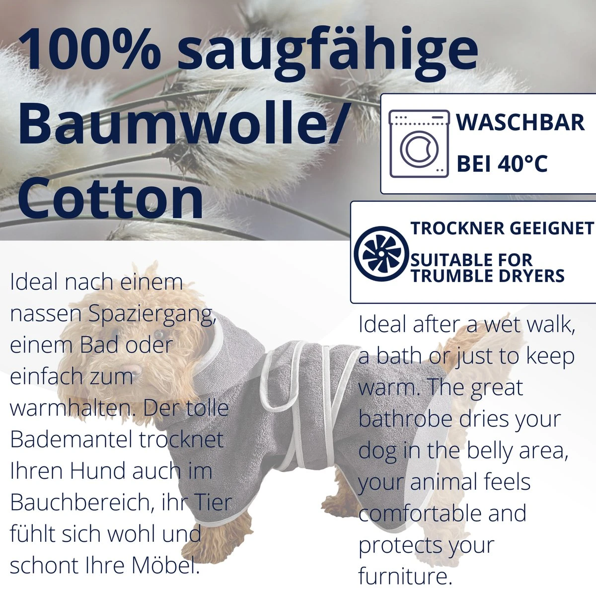 HOMELEVEL Hondenbadjas Van Zachte Badstof – Absorberende Hondenhanddoek Van Katoen Met Klittenband – Maat XS In Antraciet 1 HOMELEVEL Hondenbadjas Van Zachte Badstof – Absorberende Hondenhanddoek Van Katoen Met Klittenband – Maat XS In Antraciet