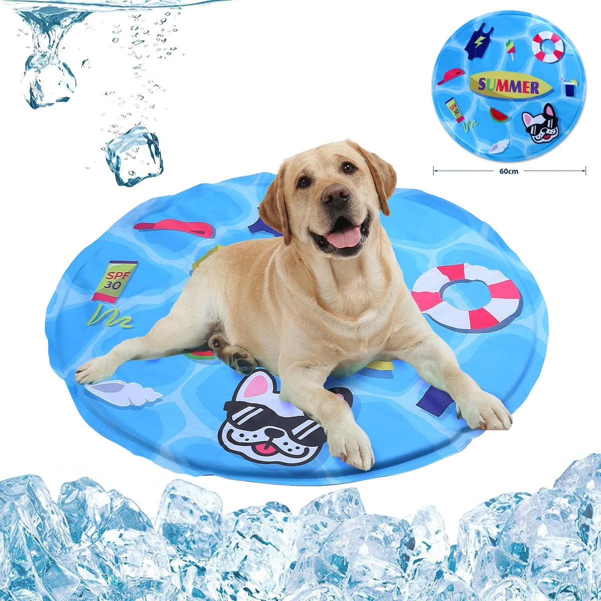 Himaly – Koelmat Honden Katten – Honden Koelmat – Automatisch Koelsysteem – Niet-giftige Gel Koelmat Pet Rond Bed – Zomer Slaapbed Koeling Hondendeken (60 * 60cm, Zomerfeest) 1 Himaly – Koelmat Honden Katten – Honden Koelmat – Automatisch Koelsysteem – Niet-giftige Gel Koelmat Pet Rond Bed – Zomer Slaapbed Koeling Hondendeken (60 * 60cm, Zomerfeest)