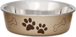 Honden Voerbak & Drinkbak – Vaatwasmachinebestendig, Met Antislip En Antibacteriële RVS Binnenzijde – Loving Pets Bella Bowl – 8 Kleuren In Small Tot Extra-Large – Kleur: Metallic Champagne, Maat: Extra Large – 2L