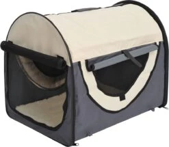 Honden Draagtas – Hondendraagtas – Reismand – Reisbench – Hondentas – Opvouwbaar – L – 70x51x59 Cm – Grijs Creme