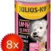 Julius K9 Julius-K9 – Hondenvoer – Blikvoer – Natvoer – Adult – Lamb & Rice – 8 X 1240g