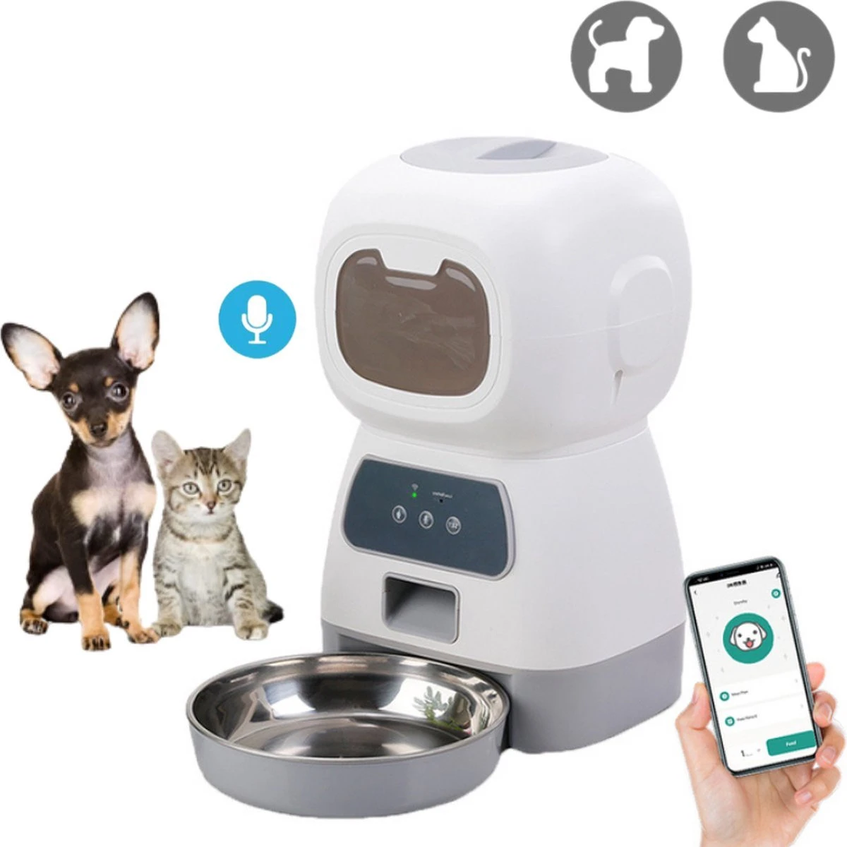 Merkloos Luxe Automatische Voerbak – Voerdispenser – Wit – Voerinhoud 3.5 Liter – Met Timer En Spraakopname – Voerautomaat Met Smartphone Besturing – Voerbak Kat – Voerbak Hond – Wifi Voerbak – Nieuwste Model 1 Merkloos Luxe Automatische Voerbak – Voerdispenser – Wit – Voerinhoud 3.5 Liter – Met Timer En Spraakopname – Voerautomaat Met Smartphone Besturing – Voerbak Kat – Voerbak Hond – Wifi Voerbak – Nieuwste Model