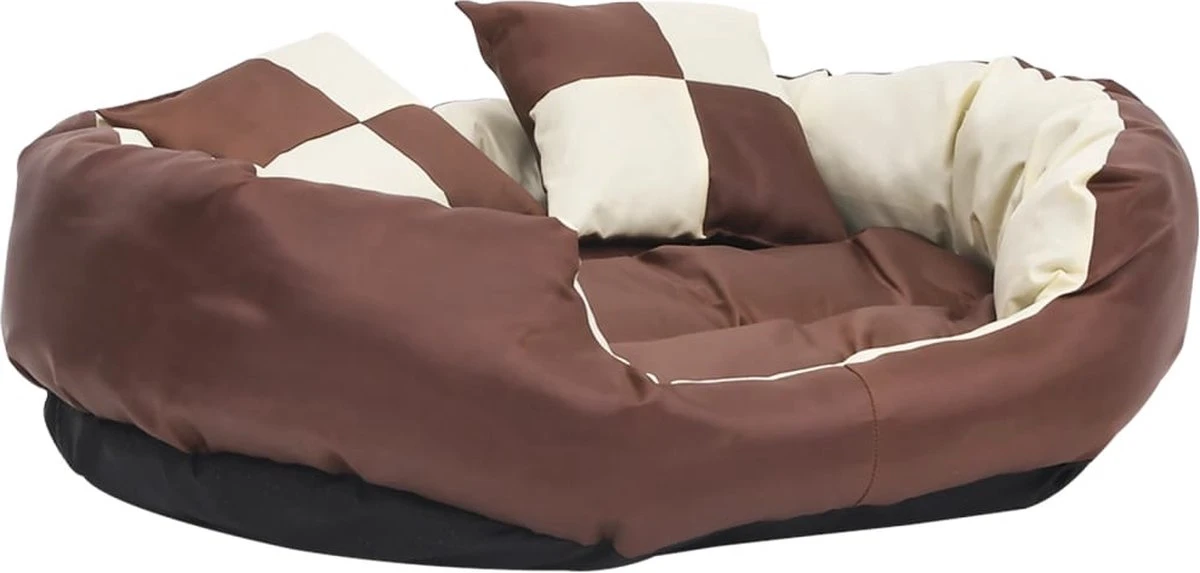 Maison Exclusive – Hondenkussen Omkeerbaar En Wasbaar 85x70x20 Cm Bruin En Crème 1 Maison Exclusive – Hondenkussen Omkeerbaar En Wasbaar 85x70x20 Cm Bruin En Crème