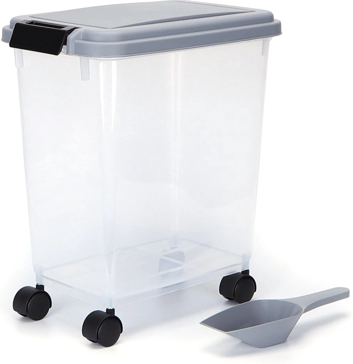 Nobleza Voercontainer – 20L – 7.2KG – Voedselcontainer Hond- Opslagcontainer – Zwenkwielen – Transparant 1 Nobleza Voercontainer – 20L – 7.2KG – Voedselcontainer Hond- Opslagcontainer – Zwenkwielen – Transparant