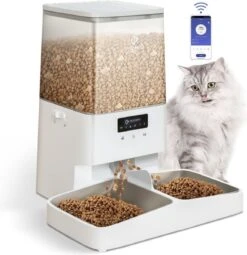 PETEMPO® Automatische Voerbak Kat – Voerautomaat – Bestuurbaar Met WiFi En Smartphone – Automatische Voerbak Voor Kat Of Hond – 5L