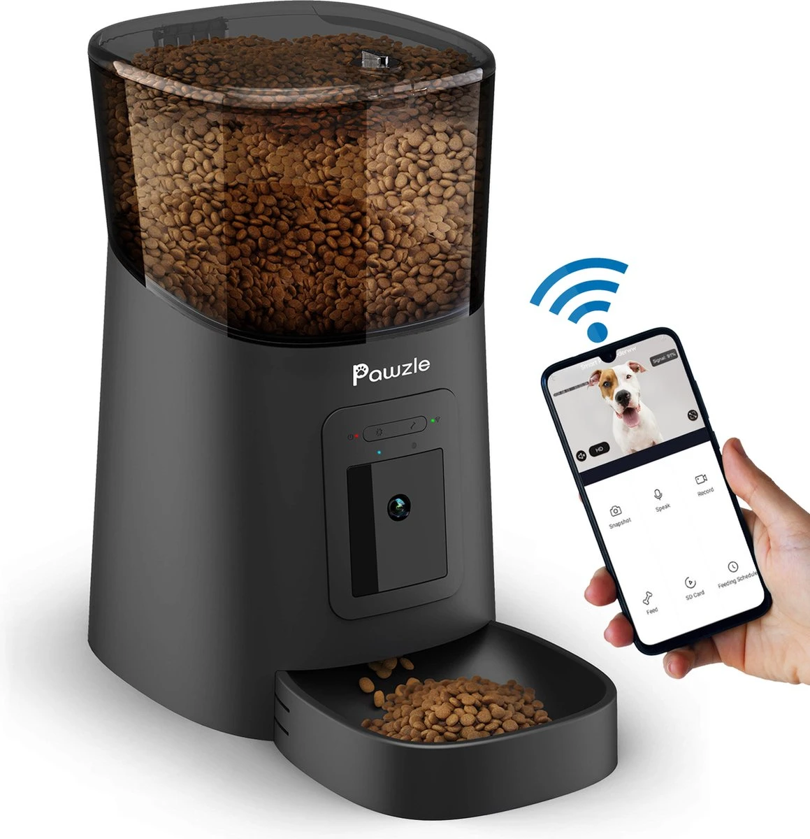 Pawzle Automatische Voerbak – Voerautomaat – Voederbak Kat & Hond – Camera, App En WiFi – Zwart 1 Pawzle Automatische Voerbak – Voerautomaat – Voederbak Kat & Hond – Camera, App En WiFi – Zwart