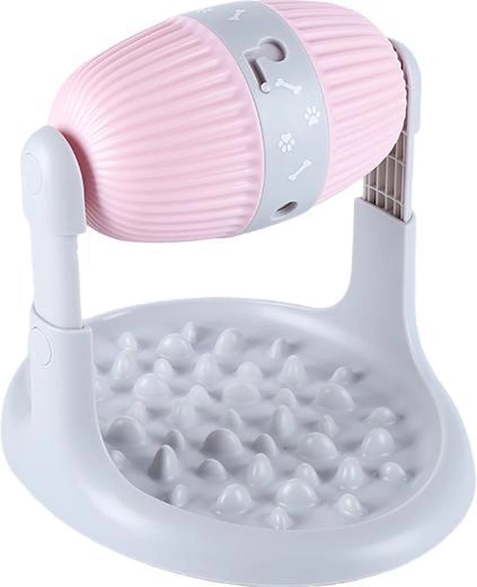 Pets Fortune Voerdispenser Honden En Katten – Slow Feeder – Langzaam Eten – Anti Schrok – Voeder Automaat – Voerbak Hond – Roze – Hoogte Verstelbaar 1 Pets Fortune Voerdispenser Honden En Katten – Slow Feeder – Langzaam Eten – Anti Schrok – Voeder Automaat – Voerbak Hond – Roze – Hoogte Verstelbaar