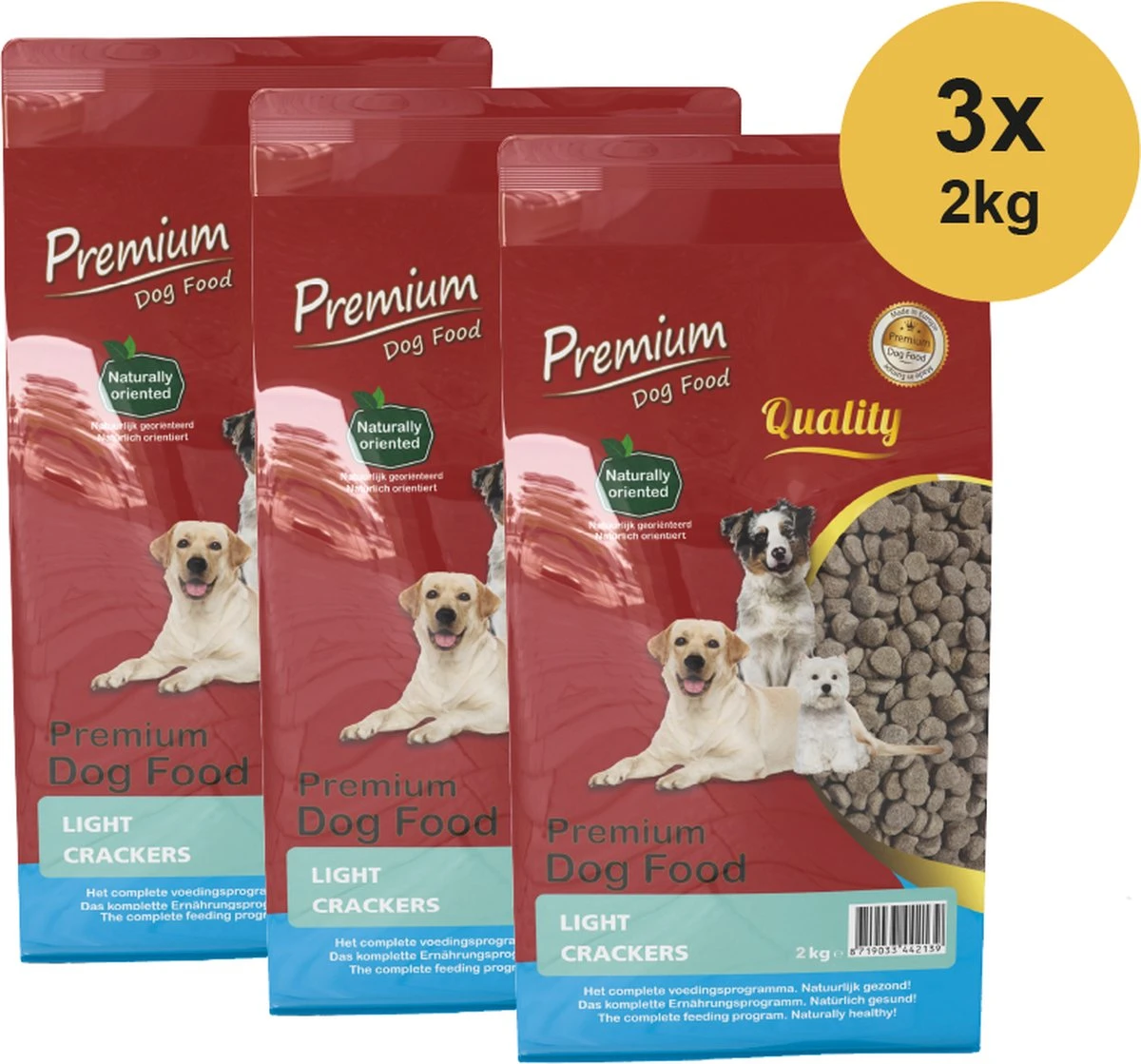 Premium Dog Food – Light Crackers – Droogvoer Dieet – 3 X 2kg 1 Premium Dog Food – Light Crackers – Droogvoer Dieet – 3 X 2kg