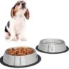 Relaxdays Dinerset Hond – Voer- En Drinkbak – Rvs Voerbak – Antislip Hondenvoerbak Zilver – M