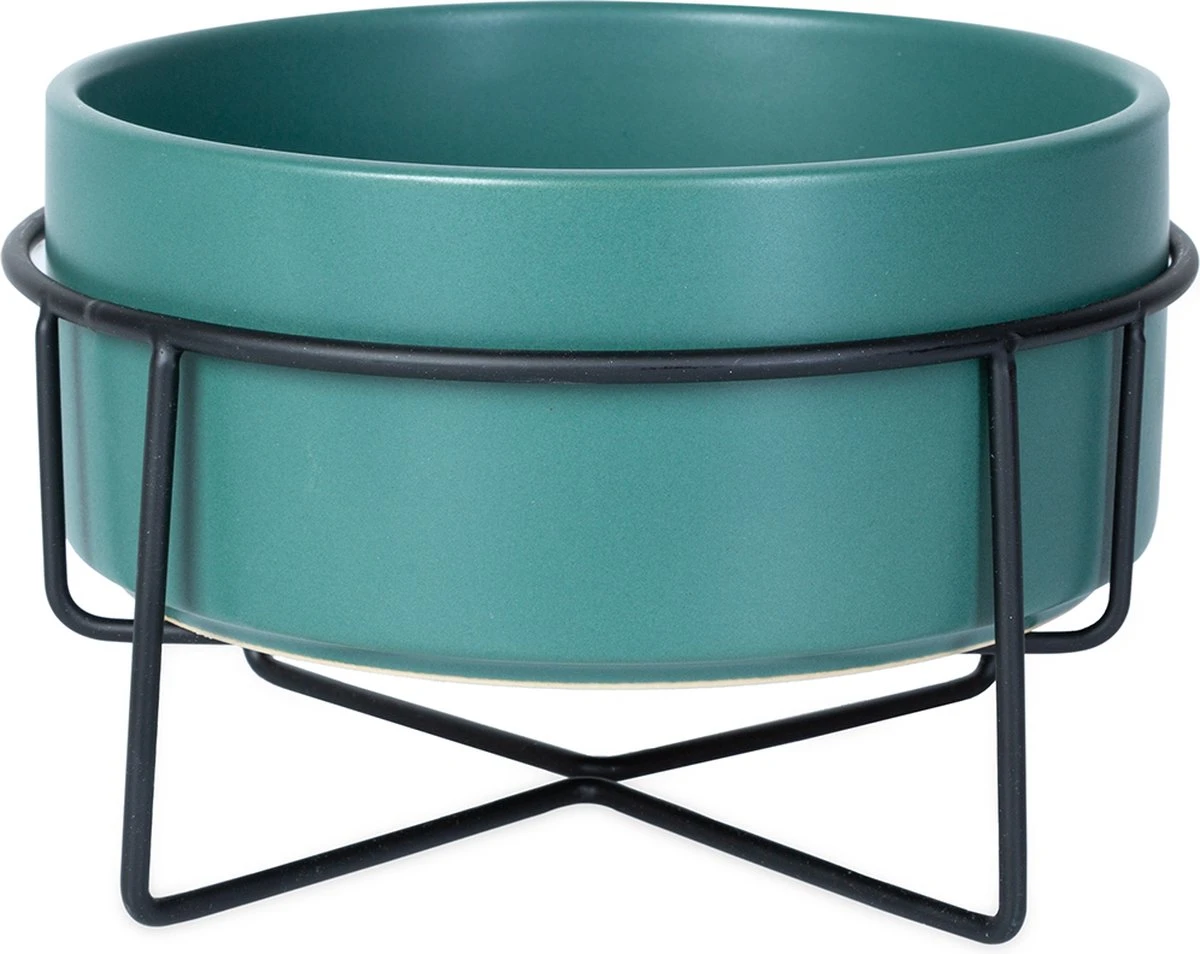 WUFY LEO Hondenbak Met Rvs Standaard – Honden Voerbak – Water & Voer Set – Drinkbak – Eetbak – S 450ml – Teal 1 WUFY LEO Hondenbak Met Rvs Standaard – Honden Voerbak – Water & Voer Set – Drinkbak – Eetbak – S 450ml – Teal