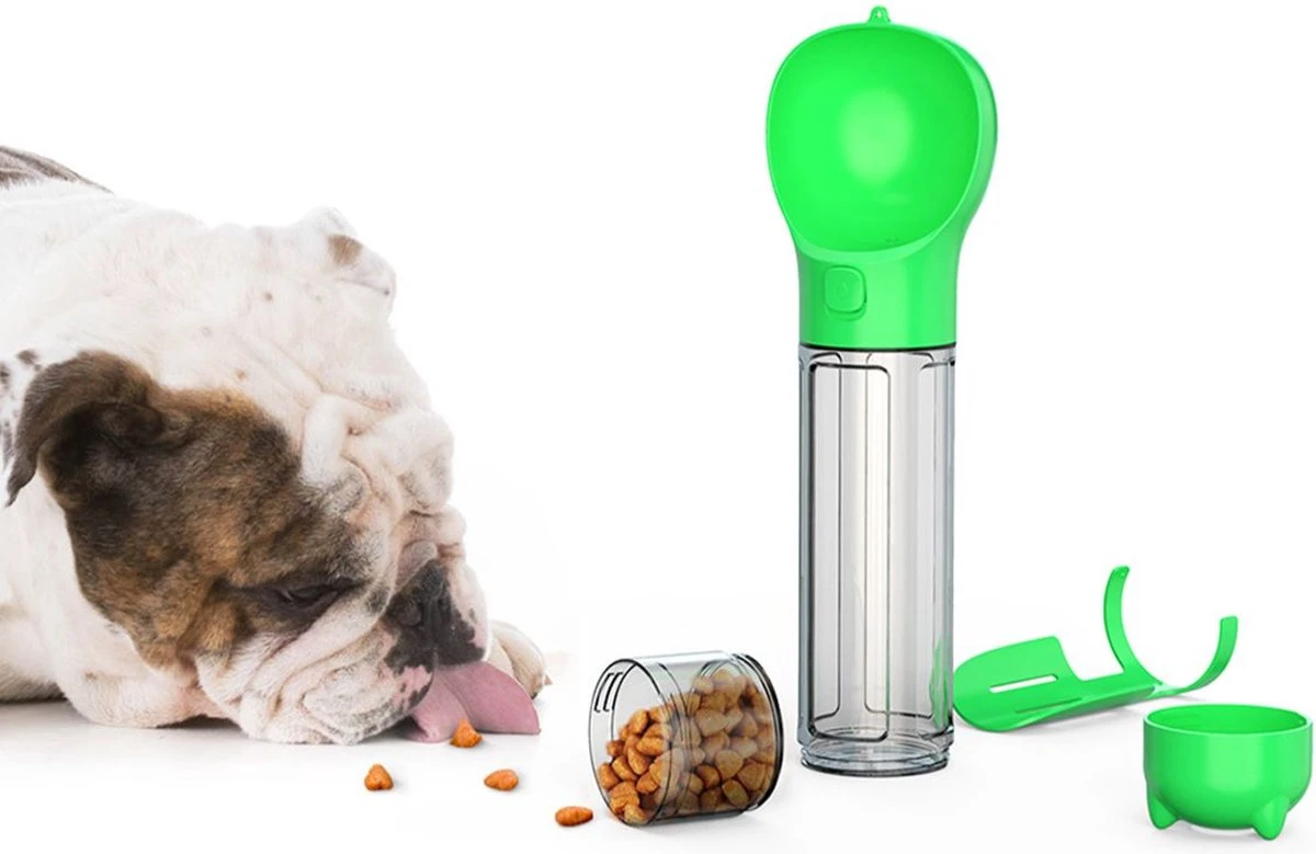 Waterfles 500 Ml Hond – Groen – Voercontainer 100 G – Poepzakjes Houder & Poepschep – Drinkfles – Voederbak – Voerbak – Drinkbak – Mobiel – Multifunctioneel 1 Waterfles 500 Ml Hond – Groen – Voercontainer 100 G – Poepzakjes Houder & Poepschep – Drinkfles – Voederbak – Voerbak – Drinkbak – Mobiel – Multifunctioneel