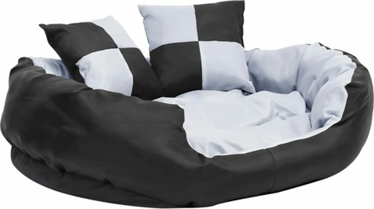 VidaXL Hondenkussen Omkeerbaar En Wasbaar 85x70x20 Cm Grijs En Zwart 1 VidaXL Hondenkussen Omkeerbaar En Wasbaar 85x70x20 Cm Grijs En Zwart