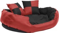 VidaXL Hondenkussen Omkeerbaar En Wasbaar 85x70x20 Cm Rood En Zwart